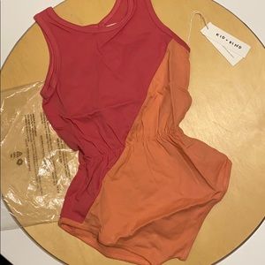 Kid + kind one piece button back varsity romper